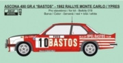 [사전 예약] REJ0403 1/24 Decal &ndash; Opel Ascona 400 - 1982 Rallye Monte Carlo / Ypres - Colsoul / Lopes 1/24 for Belkits kit