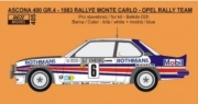 [사전 예약] REJ0405 1/24 Decal &ndash; Opel Ascona 400 - 1983 Rallye Monte Carlo - Rothmans Opel Rally Team 1/24 for Belkits kit