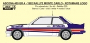 [사전 예약] REJ0406 1/24 Decal &ndash; Opel Ascona 400 - 1982 Rallye Monte Carlo - Rothmans logo 1/24 for Belkits kit