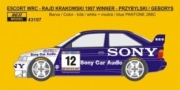 [사전 예약] REJ43107 1/43 Decal &ndash; Escort WRC SONY &ndash; Rajd Krakowski 1997 1/43