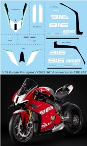 [사전 예약] TBD957 1/12 Water Decals for Ducati Panigale V4 SP2 30&deg; Anniversario Decal TBD957