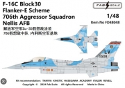 [사전 예약] FD72048 1/72 F-16C Block30  Flanker-E Scheme 706th Aggressor Squadron Nellis AFB