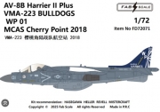[사전 예약] FD72071 1/72 AV-8B Harrier II Plus VMA-223 BULLDOGS  WP 01  MCAS Cherry Point 2018
