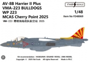 [사전 예약] FD48069 1/48 AV-8B Harrier II Plus VMA-223 BULLDOGS  WP223 MCAS Cherry Point 2025