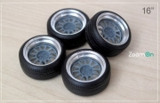 [사전 예약] ZR148 1/24 WedsSport Racing kurage 2p rim set 16 inch with Stretch Tyre