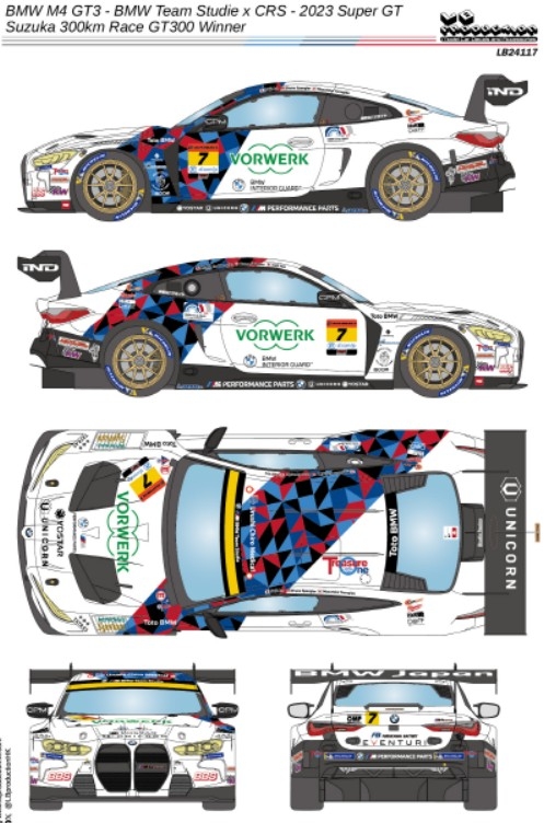 [사전 예약] 24117 1/24 BMW M4 GT3 - BMW Team Studie X CRS - 2023 Super GT - Suzuka 300km Race GT300 winner