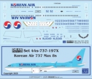 [사전 예약] 44-737-197X 1/144 Korean Air 737 Max 8s