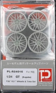 PL-R24016 1/24 AMG GT 9-Spoke Wheels & Tires Set for Revell