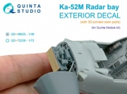 [사전 예약] QD+48635 1/48 Ка-52М radar bay with nose cone (Quinta Models) (with 3D-printed resin parts)