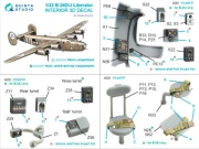 [사전 예약] QD32260 1/32 B-24D/B-24J Liberator, Nose, central and rear compartments 3D-Printed & coloured Interior on decal paper (Hobby Boss)