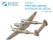 [사전 예약] QD48641 1/48 P-38G Lightning 3D-Printed & coloured Interior on decal paper (Hasegawa)