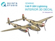 [사전 예약] QD48642 1/48 P-38H Lightning 3D-Printed & coloured Interior on decal paper (Hasegawa)