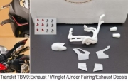[사전 예약] TBM9 1/12 Transkit Exhaust / Winglet for Ducati Panigale V4R SBK Tamiya