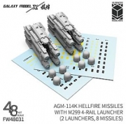 [사전 예약] FW48031 1/48 AGM-114K Hellfire Missiles with M299 4-Rail Launcher (2 Launchers, 8 Missiles)