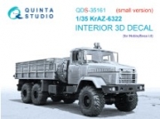 [사전 예약] QDS+35161 1/35 KrAZ-6322 3D-Printed & coloured Interior on decal paper (HobbyBoss) (Small version)
