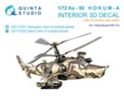 [사전 예약] QD+72252 1/72 Ka-50 (black panels) 3D-Printed & coloured Interior on decal paper (HobbyBoss/ARK) (with 3D-printed resin parts)