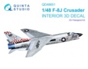 [사전 예약] QD48651 1/48 F-8J Crusader 3D-Printed & coloured Interior on decal paper (Hasegawa/Hobby 2000)