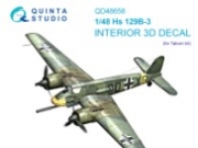 [사전 예약] QD48658 1/48 Hs 129B-3 3D-Printed & coloured Interior on decal paper (Takom)