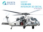 [사전 예약] QD35167 1/35 МН-60S Knighthawk 3D-Printed & coloured Interior on decal paper (Kitty Hawk)
