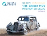 [사전 예약] QD+35171 1/35 Citroen 11CV 3D-Printed & coloured Interior on decal paper (Tamiya) (with 3D-printed resin parts)