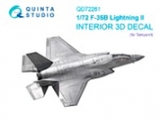[사전 예약] QD72261 1/72 F-35B Lightning II 3D-Printed & coloured Interior on decal paper (Tamiya)
