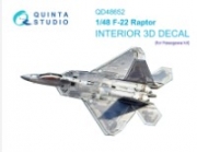 [사전 예약] QD48652 1/48 F-22 Raptor 3D-Printed & coloured Interior on decal paper (Hasegawa)