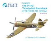 [사전 예약] QD48653 1/48 P-47D Thunderbolt Razorback 3D-Printed & coloured Interior on decal paper (Miniart)