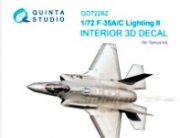 [사전 예약] QD72262 1/72 F-35A/F-35С Lightning II 3D-Printed & coloured Interior on decal paper (Tamiya)