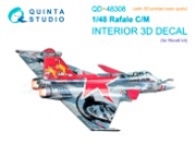 [사전 예약] QD+48308 1/48 Dassault Rafale C/M 3D-Printed & coloured Interior on decal paper (Revell) (with 3D-printed resin parts)