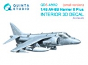 [사전 예약] QDS-48662 1/48 AV-8B Harrier II Plus 3D-Printed & coloured Interior on decal paper (UMa) (Small version)