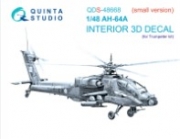 [사전 예약] QD48669 1/48 AH-64A 3D-Printed & coloured Interior on decal paper (Trumpeter) (Small version)