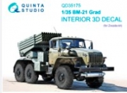 [사전 예약] QD35175 1/35 BM-21 Grad 3D-Printed & coloured Interior on decal paper (Zvezda)