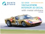 [사전 예약] QD+24026 1/24 Ford GT40 Mark II '66 3D-Printed & coloured Interior on decal paper (Meng) (with 3D-printed resin and metal sticker parts)