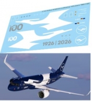 [사전 예약] TBD1165 1/144 Decals for Airbus A320 Neo Lufthansa 100 Years livery Decal