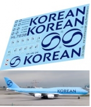 [사전 예약] TBD1132 1/144 Decals for Boeing 747-800 Korean Air New Livery