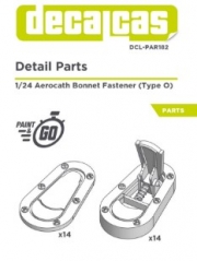 [사전 예약] DCL-PAR182 1/24 	Bonnet pins for 1/24,1/25 scale models: Aerocath oval bonnet fastener (14+14 units/each)
