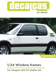 [사전 예약] DCL-MSK032 Masks for 1/24 Peugeot 205 GTI - Window frames masks