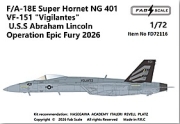 [사전 예약] FD72116 1/72 F/A-18E Super Hornet NG 401 VFA-151 Vigilantes  U.S.S Abraham Lincoln  Operation Epic Fury 2026