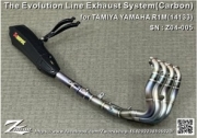[사전 예약] Z04-005 1/12 The Evolution Line Exhaust System(Carbon) for TAMAYA 1/12 R1M (14133)