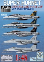 [사전 예약] DXM61-4277 1/48 USN F/A-18E/F Super Hornet VFA-31/32/41/97/213 decal set
