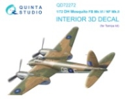 [사전 예약] QD72272 1/72 DH Mosquito FB Mk.VI/NF Mk.II 3D-Printed & coloured Interior on decal paper (Tamiya)