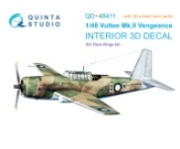 [사전 예약] QD+48411 1/48 Vultee Mk.II Vengeance 3D-Printed & coloured Interior on decal paper (Dora Wings) (with 3D-printed resin parts)