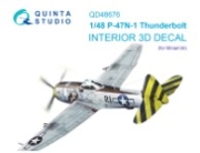 [사전 예약] QD48676 1/48 P-47N-1 Thunderbolt 3D-Printed & coloured Interior on decal paper (Miniart)