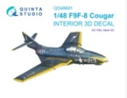 [사전 예약] QD48681 1/48 F9F-8 Cougar 3D-Printed & coloured Interior on decal paper (Kitty Hawk)