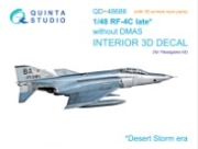 [사전 예약] QD+48686 1/48 RF-4C Phantom II (late without DMAS) 3D-Printed & coloured Interior on decal paper (Hasegawa) (with 3D-printed resin parts)