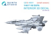 [사전 예약] QDS-48691 1/48 F-16I SUFA 3D-Printed & coloured Interior on decal paper (GWH) (Small version)