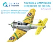 [사전 예약] QD32276 1/32 SBD-2 Dauntless Pilot's Cockpit 3D-Printed & coloured Interior on decal paper (Trumpeter)