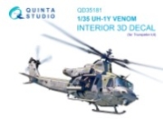 [사전 예약] QD35181 1/35 UH-1Y 3D-Printed & coloured Interior on decal paper (Trumpeter)
