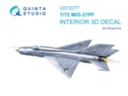 [사전 예약] QD72277 1/72 MiG-21PF 3D-Printed & coloured Interior on decal paper (Eduard)
