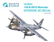 [사전 예약] QD48689 1/48 B-26F/B-26G Marauder 3D-Printed & coloured Interior on decal paper (ICM)
